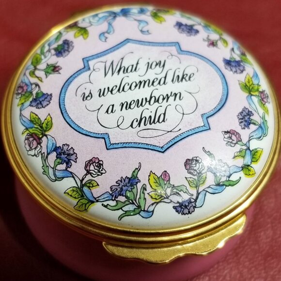 HALCYON DAYS Trinket Box Welcome Newborn Child - Picture 1 of 8